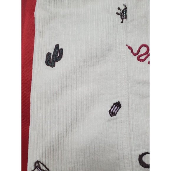 PacSun Desert Cowboy Corduroy Embroidered Baggy Cargo Elastic Waist Pant-Size S - Picture 7 of 14